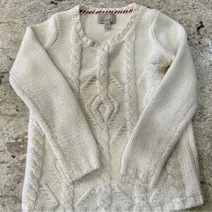 Banana Republic Heritage Cream Crewneck Chunky Wool Blend Knit Sweater Medium